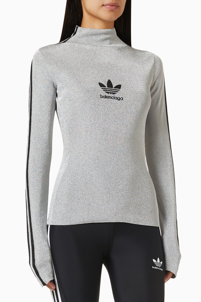 

x Adidas Athletic Mockneck Top, Silver
