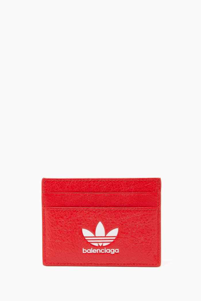 x Adidas Card Holder in Leather, Red