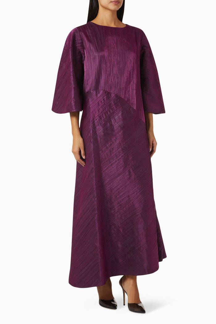 

Kaftan in Textured Metallic Fabric, Purple