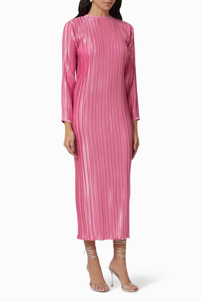 

Exposition Pleated Midi Dress, Pink