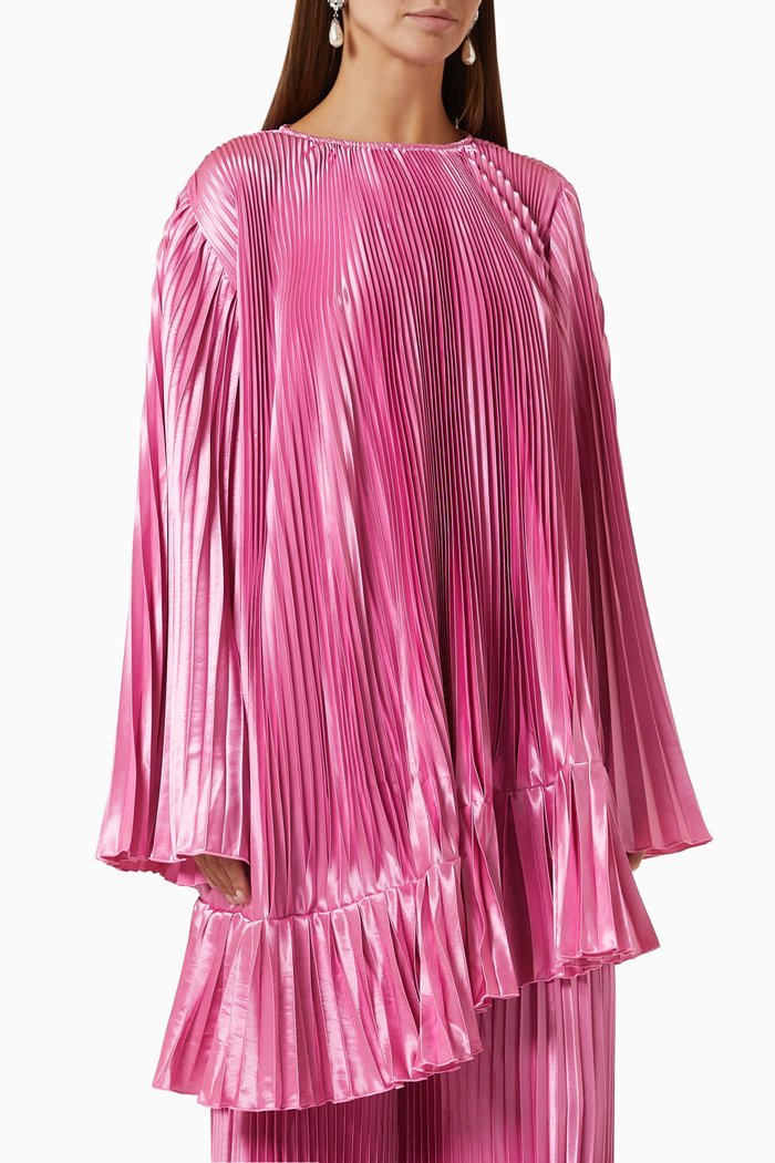 

Magnifique Asymmetric Pleated Top, Pink