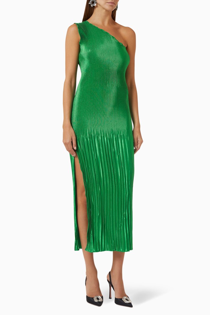 

Soiree Gigi One-shoulder Midi Dress, Green