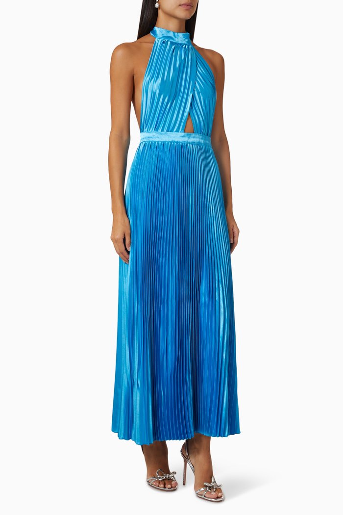 

Renaissance Pleated Maxi Dress, Blue