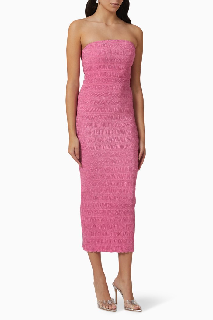 

Aurore Strapless Midi Dress, Pink