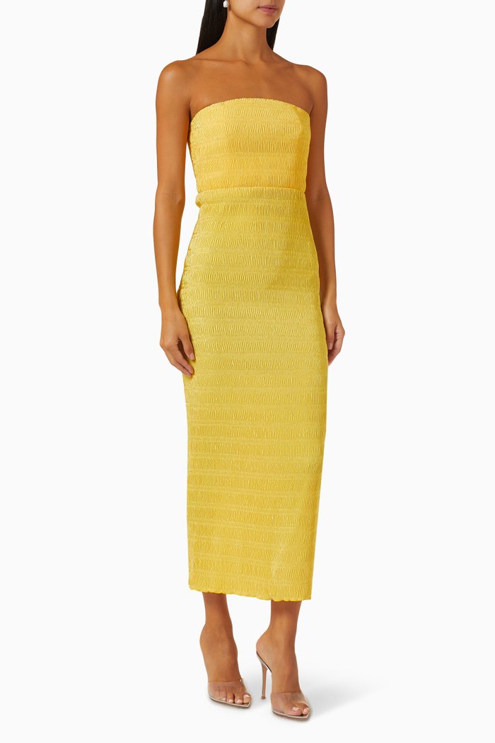

Aurore Strapless Midi Dress, Yellow