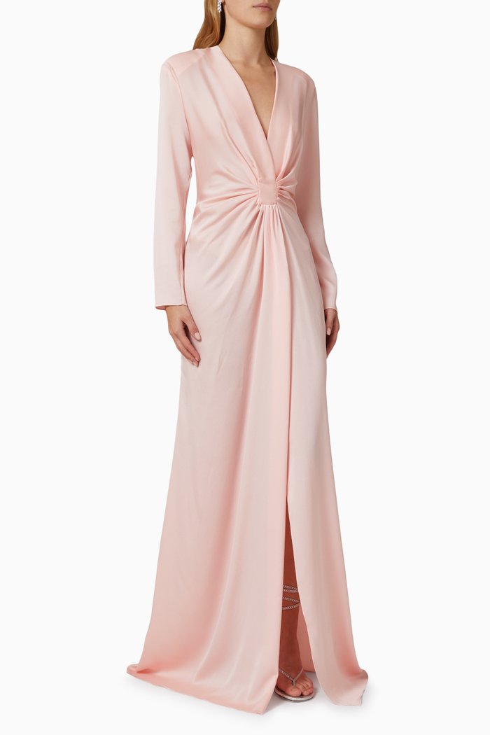 

Sequin-embellished Gown in Satin, Pink