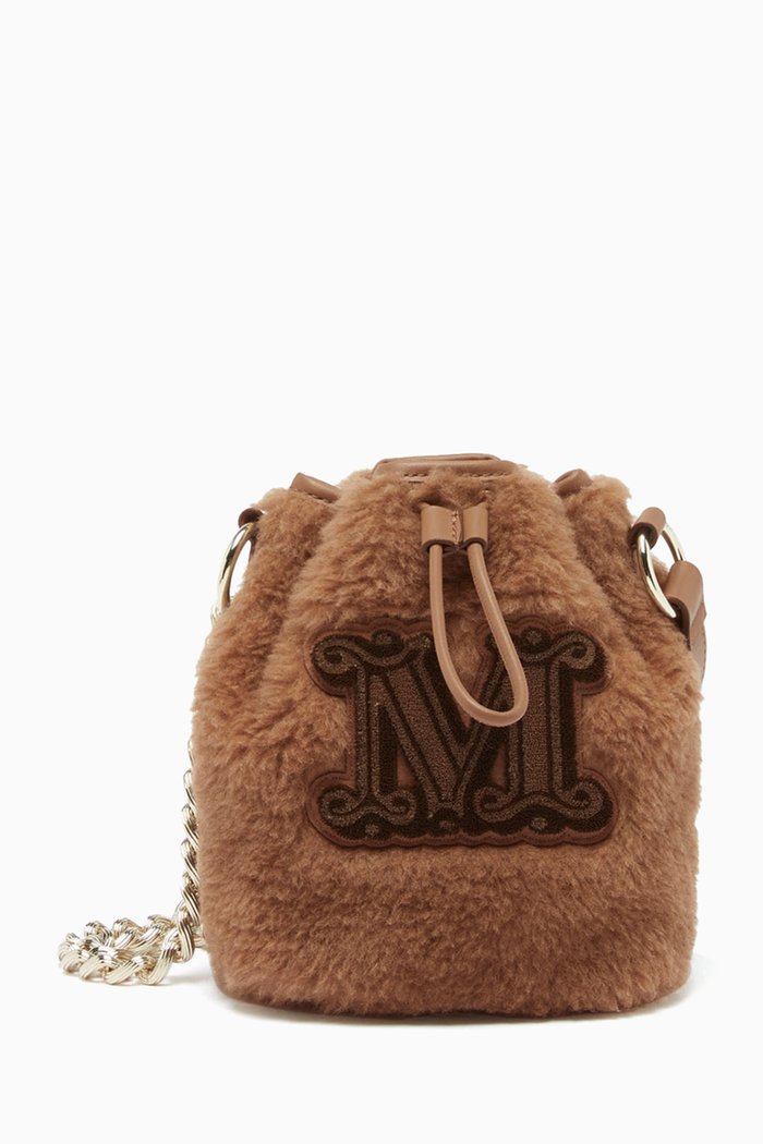 

Tbucke3 Teddy Bucket Bag in Camel-wool, Brown
