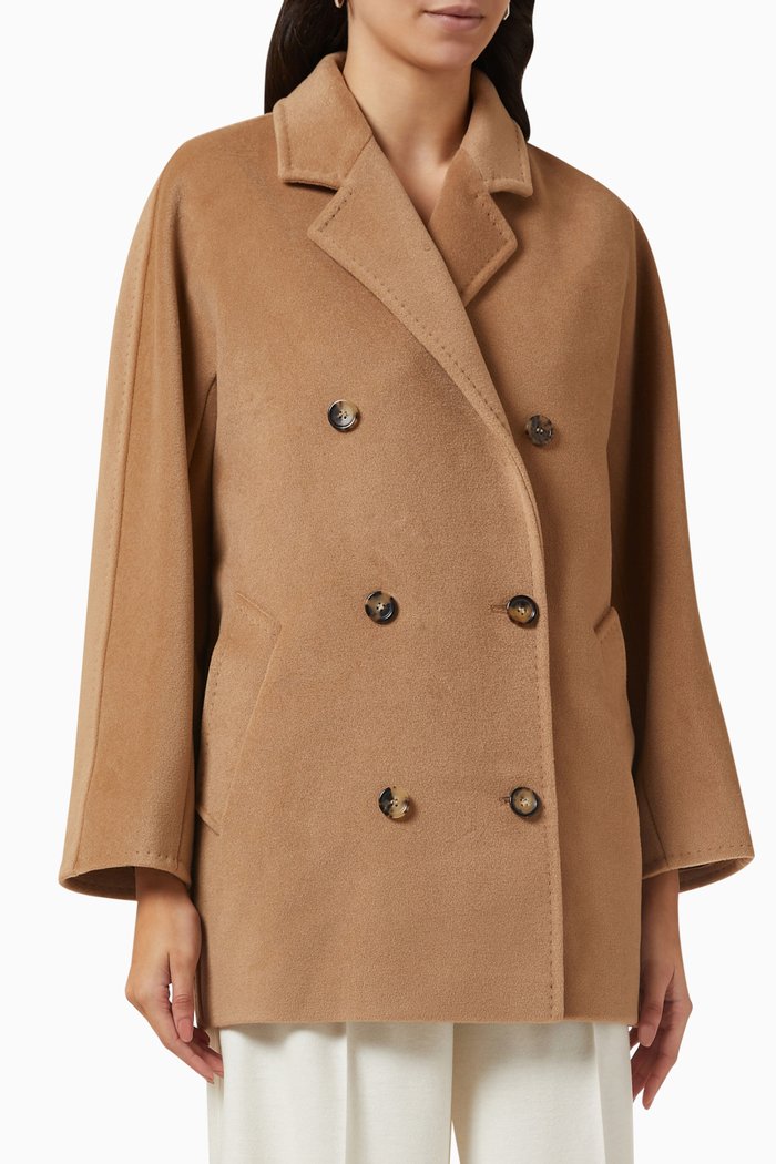 

Guinea Beaver Pea Coat in Wool, Brown