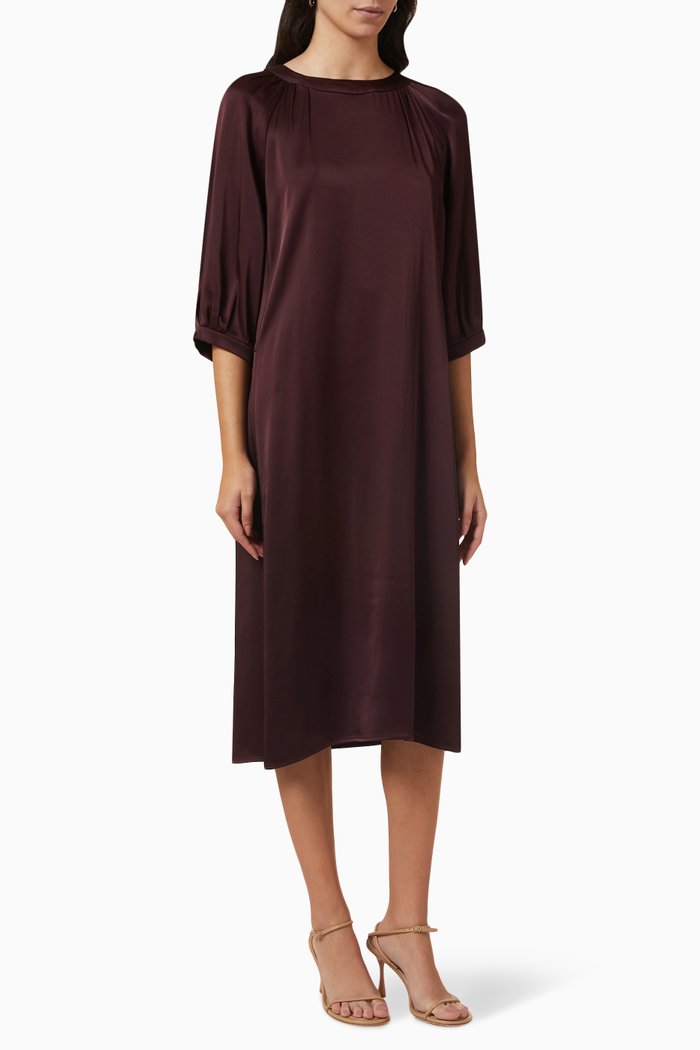 

Giostra Midi Dress in Viscose, Burgundy