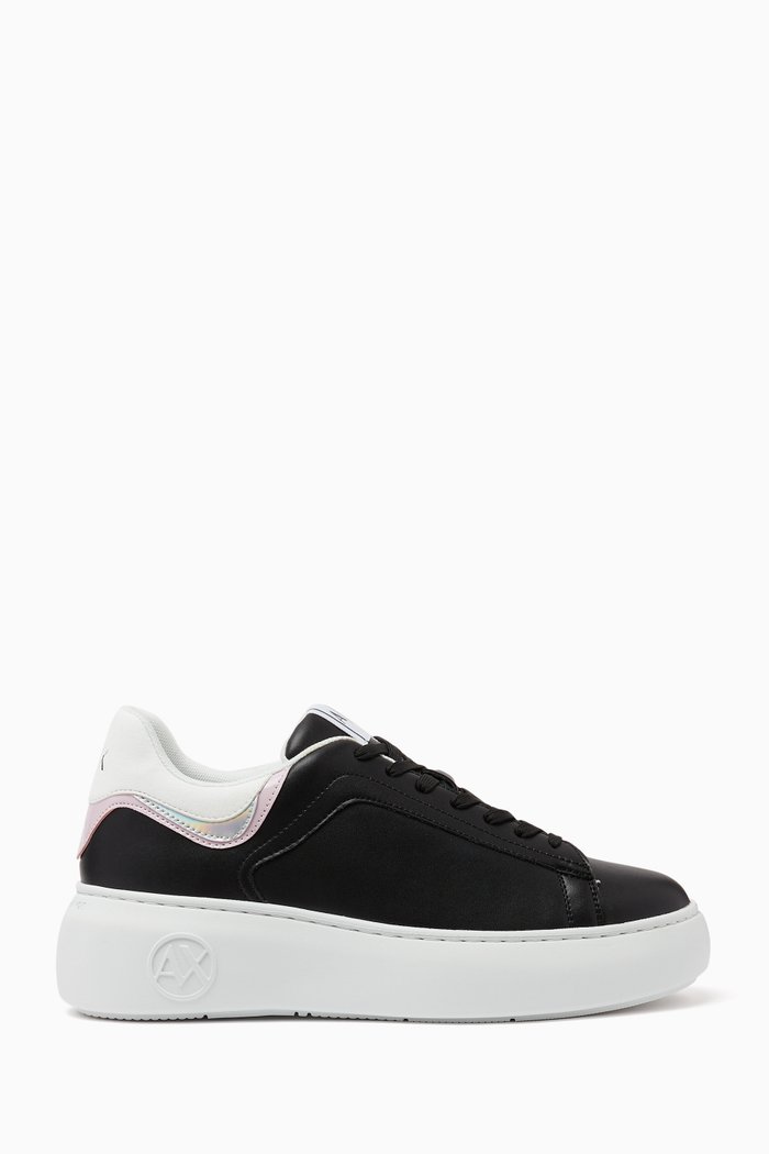 

AX Low-top Platform Sneakers in Leather, Black