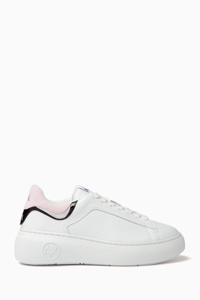 AX Low-top Platform Sneakers in Leather, White