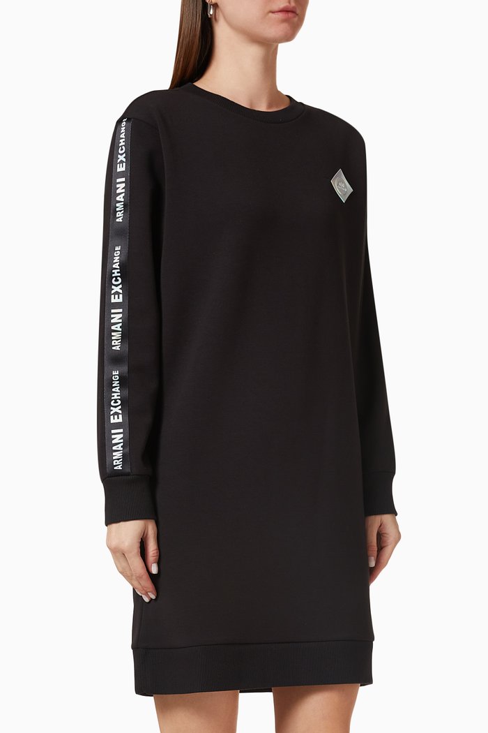 

AX Prism Patch Dress in Cotton Jersey, Black