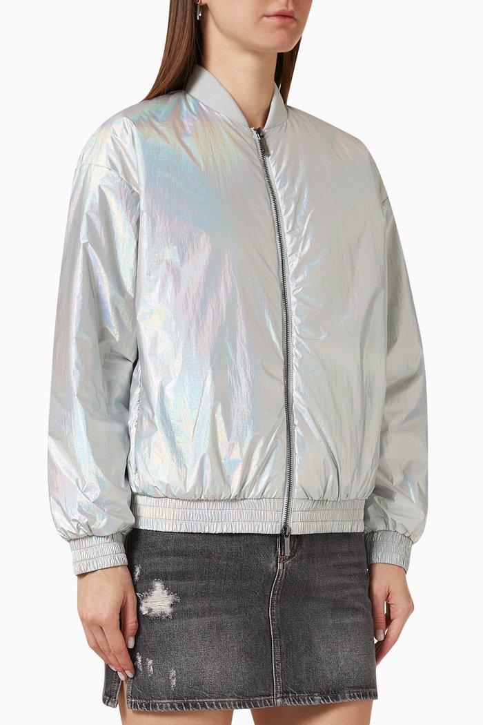 Holographic Bomber Jacket, Multicolour