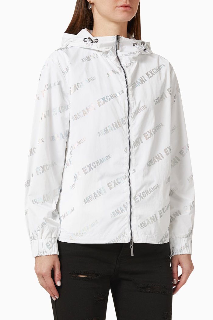 

All-over Logo-print Jacket, White
