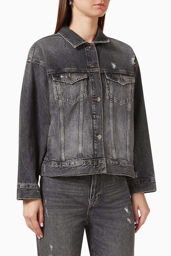 

Hologram Logo Jacket in Denim, Grey
