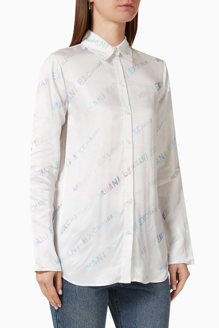 

All-over Logo Password Print Shirt, White