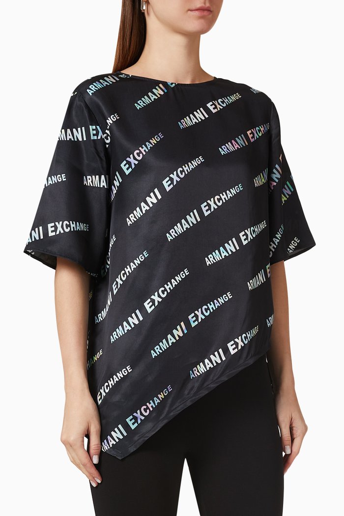 

All-over Logo Password Print Top, Black