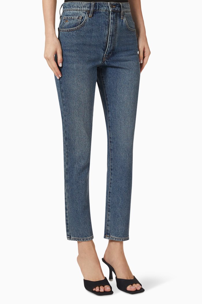 

Carrot-fit AX Logo Jeans in Denim, Blue