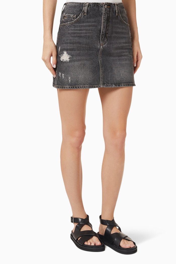 AX Hologram Skirt in Denim, Grey
