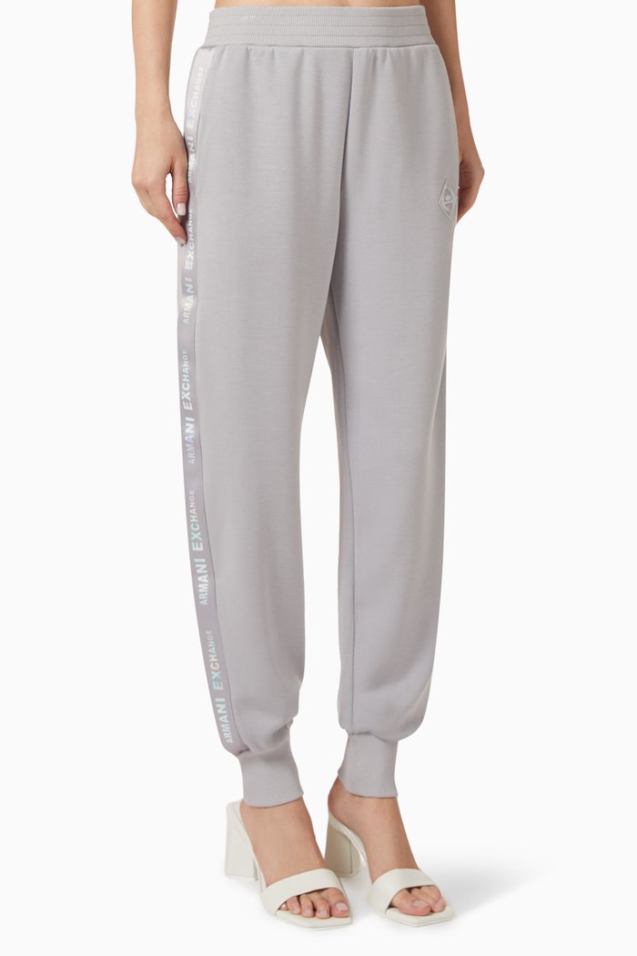 

AX Password Logo Tape Sweatpants in Cotton, Grey