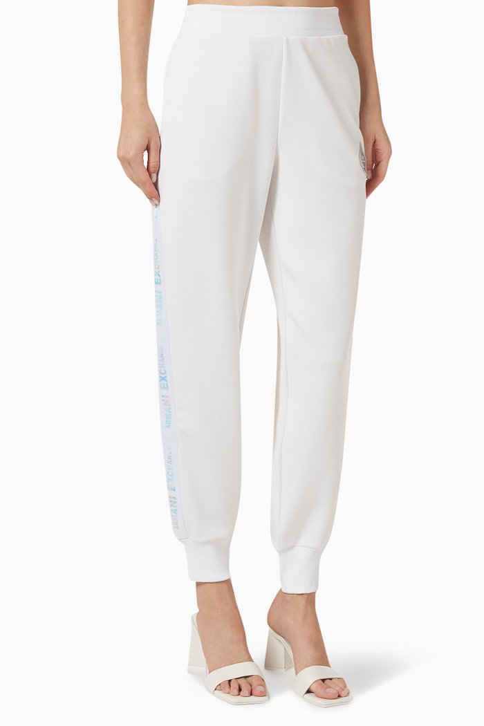 

AX Password Logo Tape Sweatpants in Cotton, White