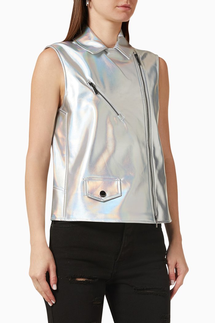 

Holographic Vest Jacket, Multicolour