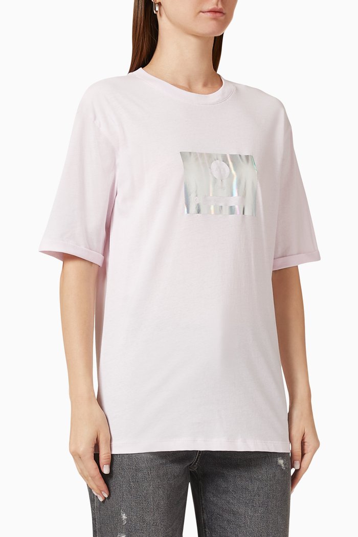 

Holographic Logo T-shirt in Cotton, Pink