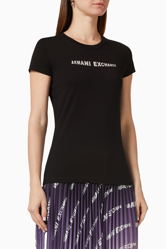 

AE Hologram Logo T-shirt in Cotton, Black