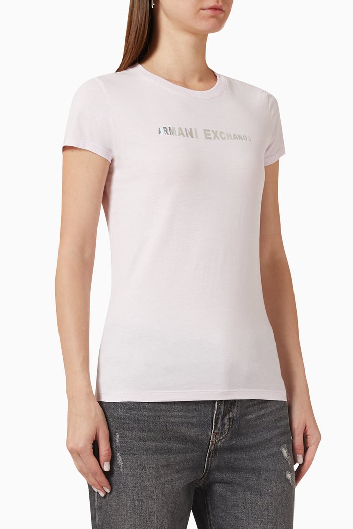

AE Hologram Logo T-shirt in Cotton, Pink