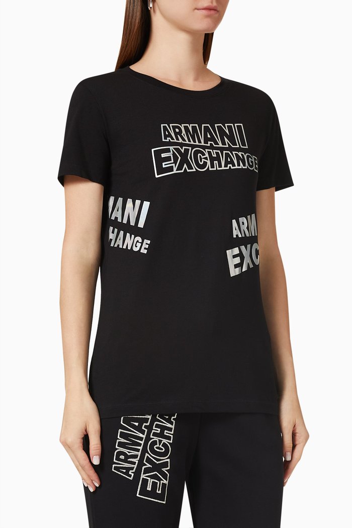 AE Password Logo T-shirt in Cotton, Black