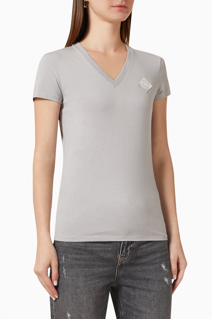 AE Prism Logo T-shirt in Cotton, Grey