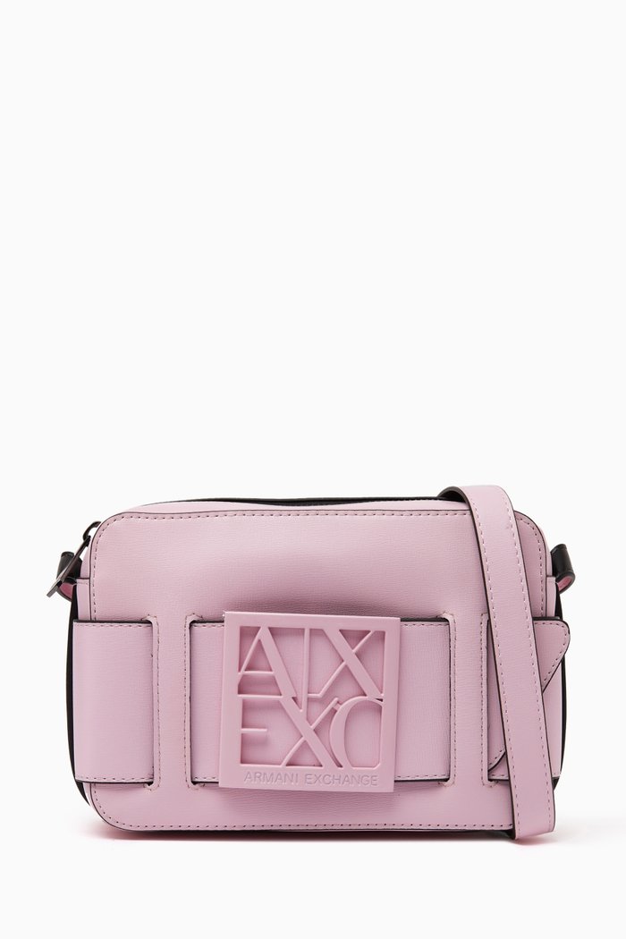 

AX Camera Bag in Faux Leather, Pink