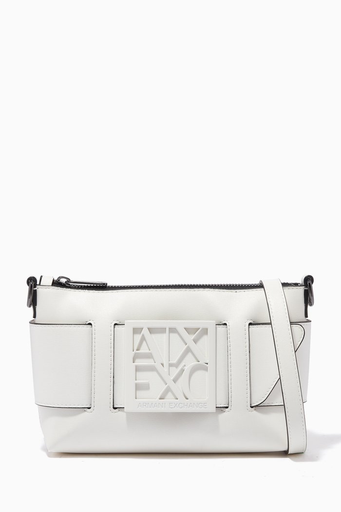 

AX Shoulder Bag in Faux Leather, White