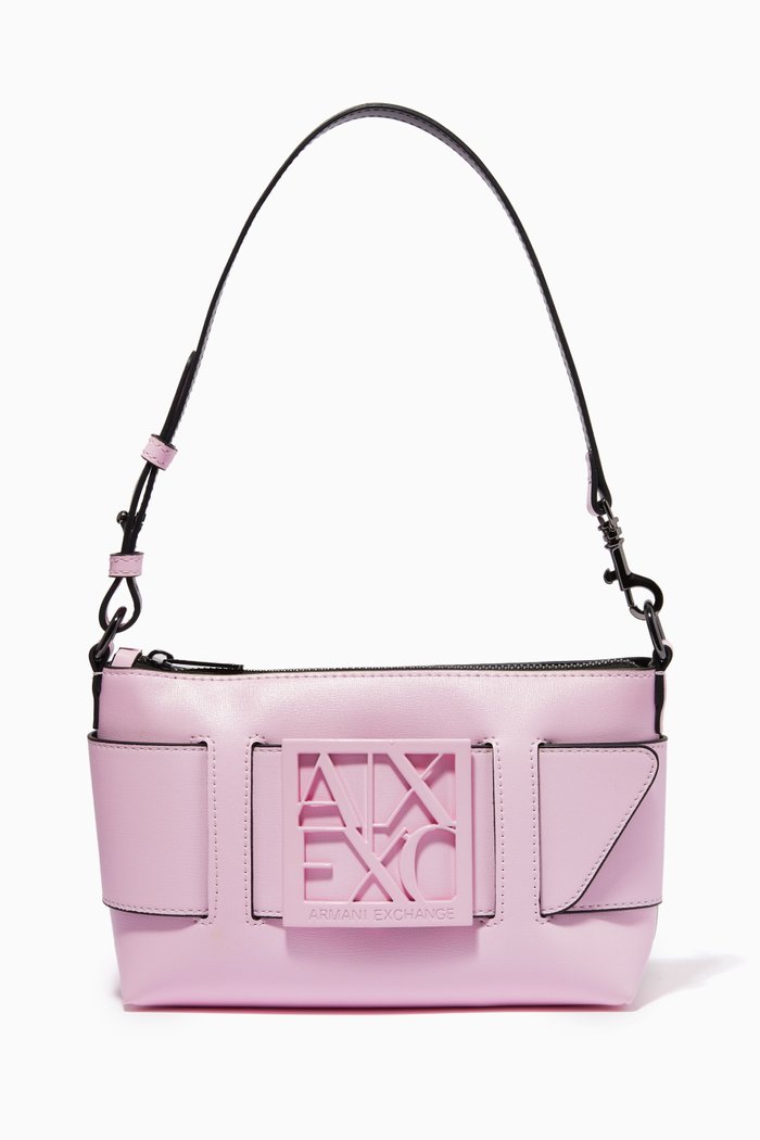

AX Shoulder Bag in Faux Leather, Pink
