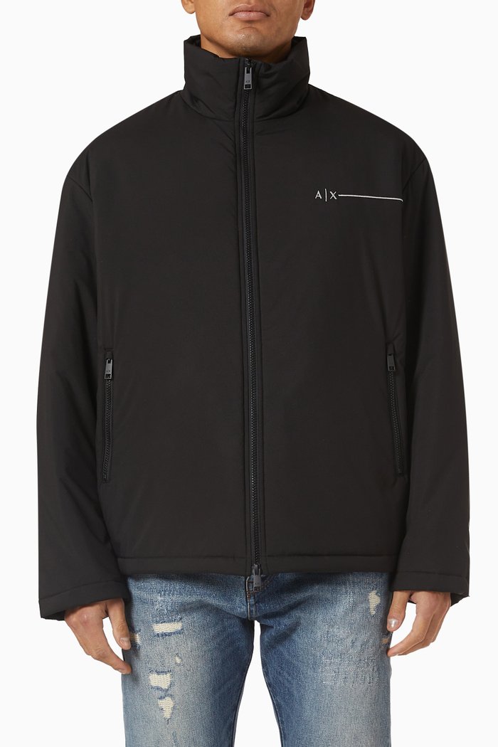 

Bomber Jacket in Nylon, Black
