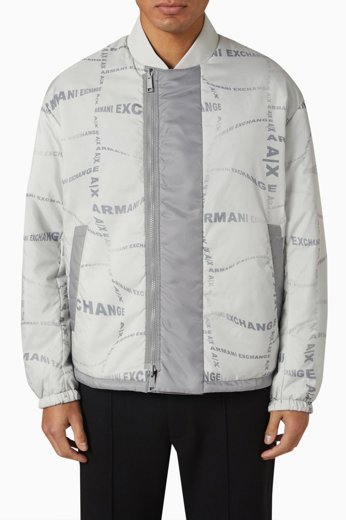 

Bomber Jacket in Nylon, Grey