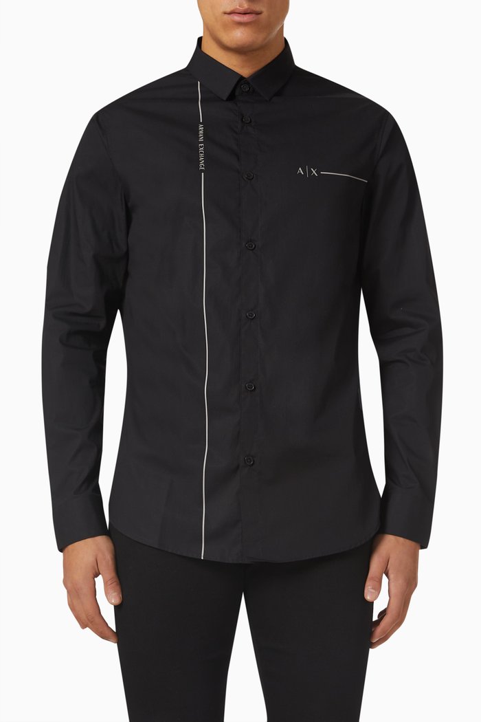 

Logo Shirt in Cotton, Black