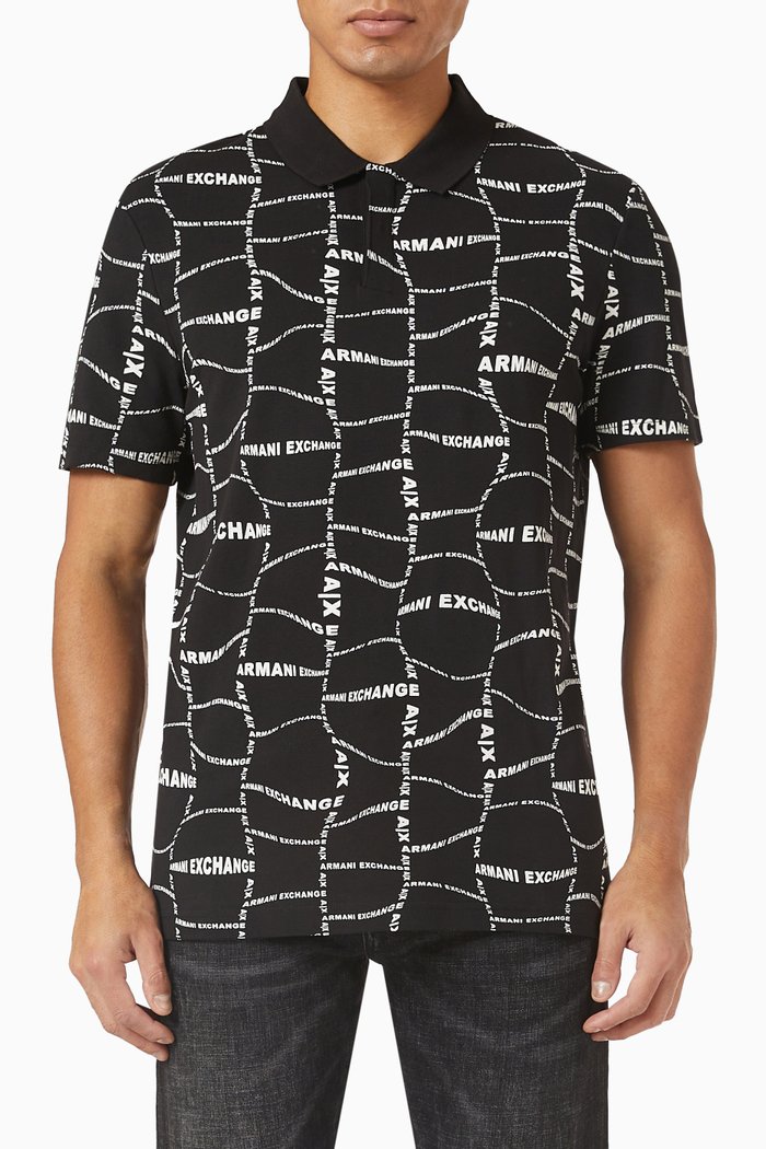 

Logo Polo Shirt in Cotton, Black