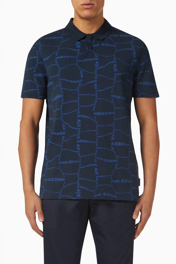 

Logo Polo Shirt in Cotton, Blue