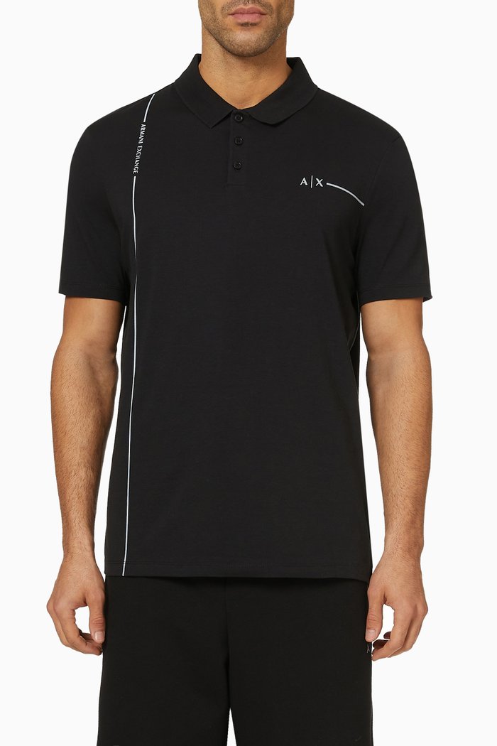 

Polo Shirt in Cotton Jersey, Black