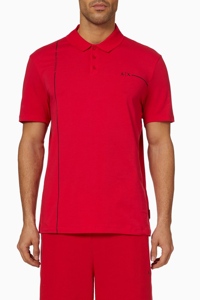 

Polo Shirt in Cotton Jersey, Red