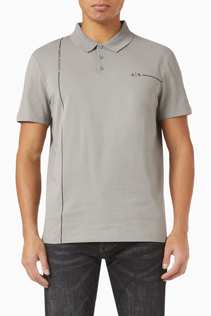 

Polo Shirt in Cotton Jersey, Grey