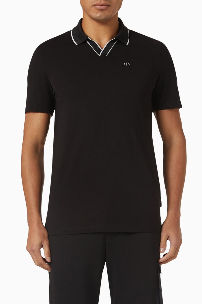 

Polo Shirt in Cotton, Black