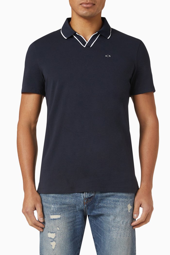 

Polo Shirt in Cotton, Blue