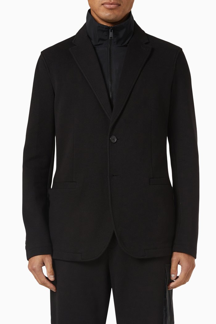

Mock Neck Blazer, Black