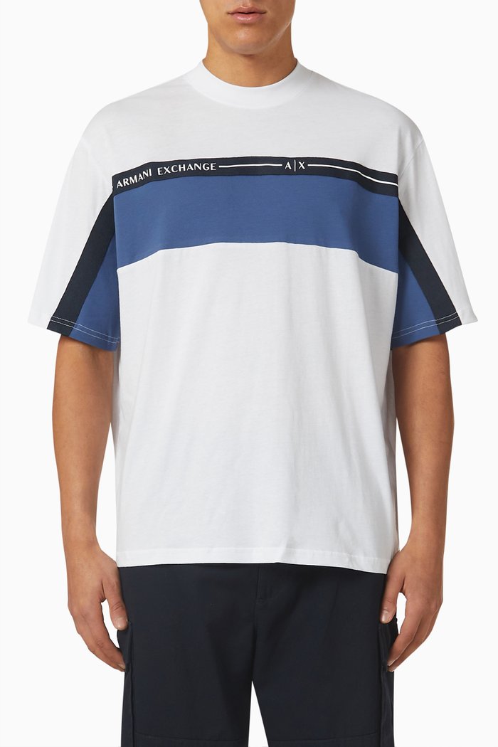 

Logo Tape T-shirt in Cotton Jersey, White