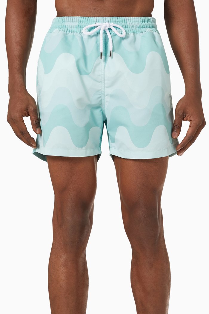 

Copacabana Print Sport Swim Shorts in Nylon, Green