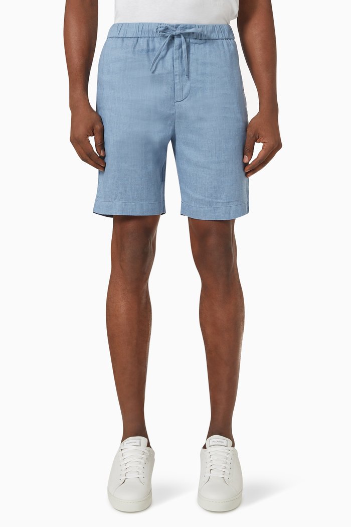 

Felipe Shorts in Linen-cotton Blend, Blue