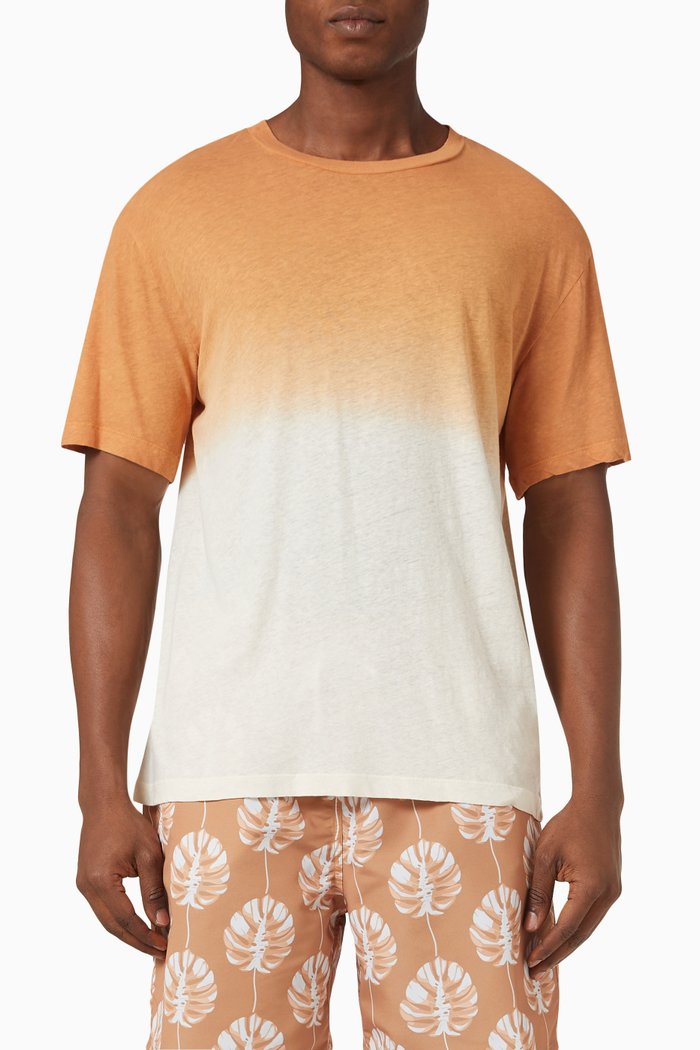 

Dinis T-shirt in Cotton-linen Blend, Orange