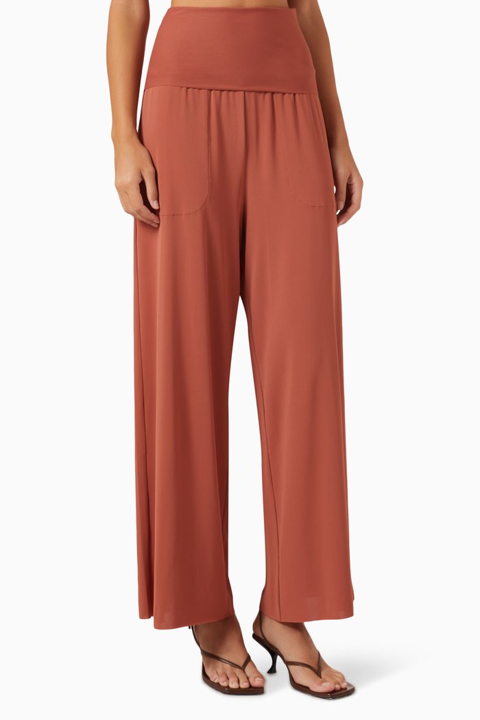 

Dao Wide-leg Pants in Jersey, Brown
